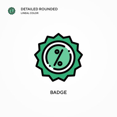 Rozet vektör simgesi. Modern vektör illüstrasyon kavramları. Düzenlemesi ve kişiselleştirmesi kolay.