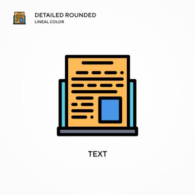 Metin vektör simgesi. Modern vektör illüstrasyon kavramları. Düzenlemesi ve kişiselleştirmesi kolay.