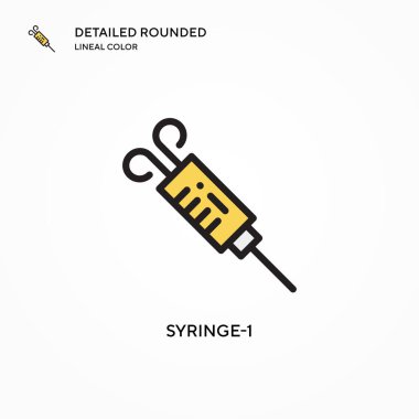 Şırınga-1 vektör simgesi. Modern vektör illüstrasyon kavramları. Düzenlemesi ve kişiselleştirmesi kolay.