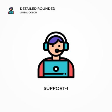 Destek-1 vektör simgesi. Modern vektör illüstrasyon kavramları. Düzenlemesi ve kişiselleştirmesi kolay.
