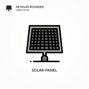 Güneş paneli vektör simgesi. Modern vektör illüstrasyon kavramları. Düzenlemesi ve kişiselleştirmesi kolay.