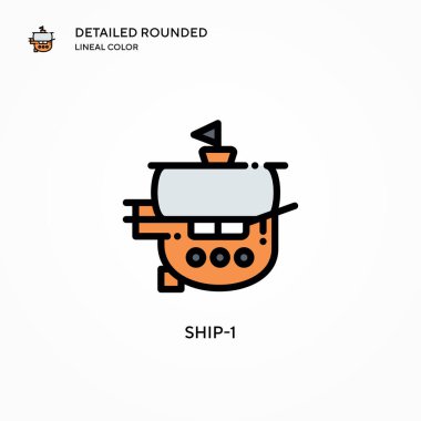 Gemi-1 vektör simgesi. Modern vektör illüstrasyon kavramları. Düzenlemesi ve kişiselleştirmesi kolay.