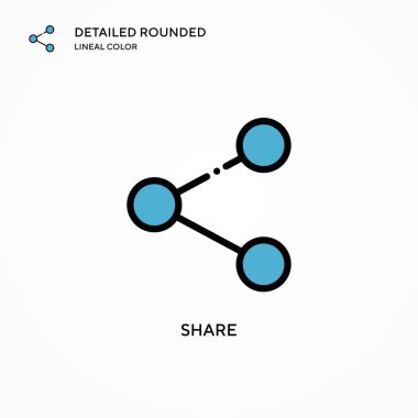 Vektör simgesini paylaş. Modern vektör illüstrasyon kavramları. Düzenlemesi ve kişiselleştirmesi kolay.