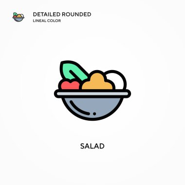 Salata vektör simgesi. Modern vektör illüstrasyon kavramları. Düzenlemesi ve kişiselleştirmesi kolay.