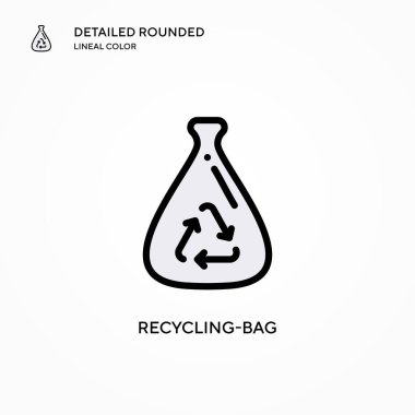 Geri dönüşüm torbası vektör simgesi. Modern vektör illüstrasyon kavramları. Düzenlemesi ve kişiselleştirmesi kolay.