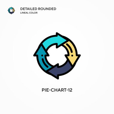 Pie-chart-12 vektör simgesi. Modern vektör illüstrasyon kavramları. Düzenlemesi ve kişiselleştirmesi kolay.