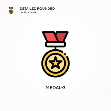 Madalya-3 vektör simgesi. Modern vektör illüstrasyon kavramları. Düzenlemesi ve kişiselleştirmesi kolay.