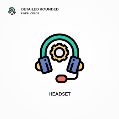 Kulaklık vektör simgesi. Modern vektör illüstrasyon kavramları. Düzenlemesi ve kişiselleştirmesi kolay.