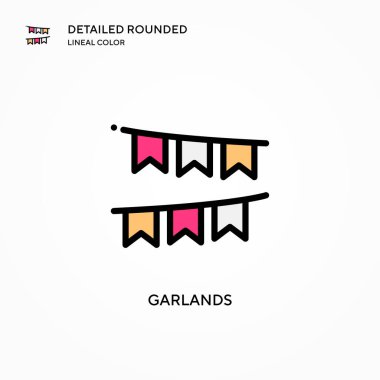 Çelenk vektör simgesi. Modern vektör illüstrasyon kavramları. Düzenlemesi ve kişiselleştirmesi kolay.