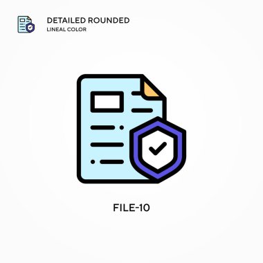 Dosya-10 vektör simgesi. Modern vektör illüstrasyon kavramları. Düzenlemesi ve kişiselleştirmesi kolay.