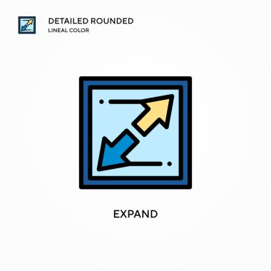 Vektör simgesini genişlet. Modern vektör illüstrasyon kavramları. Düzenlemesi ve kişiselleştirmesi kolay.