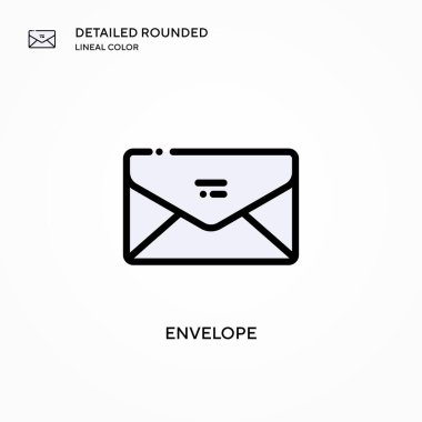 Zarf vektör simgesi. Modern vektör illüstrasyon kavramları. Düzenlemesi ve kişiselleştirmesi kolay.