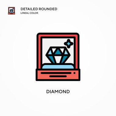 Elmas vektör simgesi. Modern vektör illüstrasyon kavramları. Düzenlemesi ve kişiselleştirmesi kolay.
