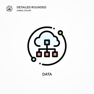 Veri vektör simgesi. Modern vektör illüstrasyon kavramları. Düzenlemesi ve kişiselleştirmesi kolay.