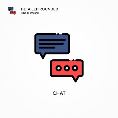 Sohbet vektörü simgesi. Modern vektör illüstrasyon kavramları. Düzenlemesi ve kişiselleştirmesi kolay.