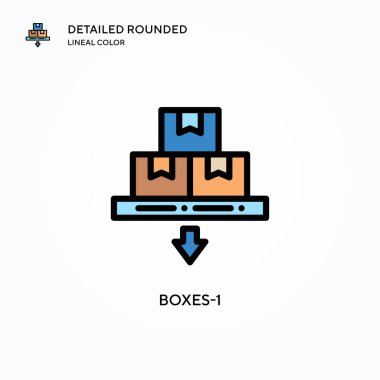 Kutu-1 vektör simgesi. Modern vektör illüstrasyon kavramları. Düzenlemesi ve kişiselleştirmesi kolay.