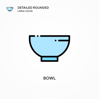 Bowl vektör simgesi. Modern vektör illüstrasyon kavramları. Düzenlemesi ve kişiselleştirmesi kolay.