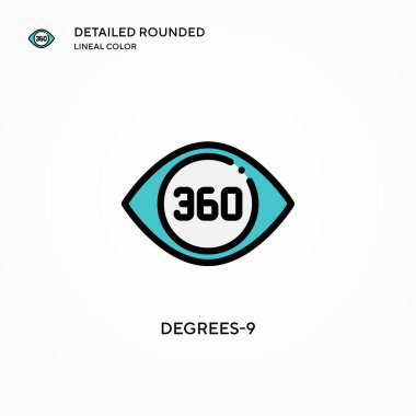 Derece-9 vektör simgesi. Modern vektör illüstrasyon kavramları. Düzenlemesi ve kişiselleştirmesi kolay.