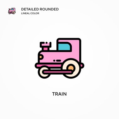 Tren vektör simgesi. Modern vektör illüstrasyon kavramları. Düzenlemesi ve kişiselleştirmesi kolay.