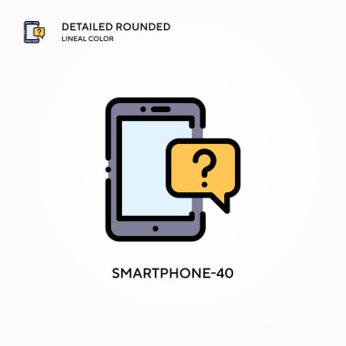 Akıllı telefon-40 vektör simgesi. Modern vektör illüstrasyon kavramları. Düzenlemesi ve kişiselleştirmesi kolay.