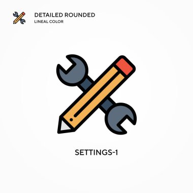Ayarlar-1 vektör simgesi. Modern vektör illüstrasyon kavramları. Düzenlemesi ve kişiselleştirmesi kolay.