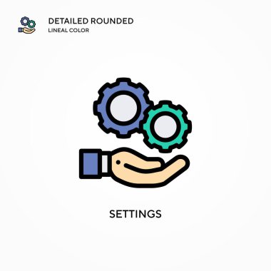 Ayarlar vektör simgesi. Modern vektör illüstrasyon kavramları. Düzenlemesi ve kişiselleştirmesi kolay.