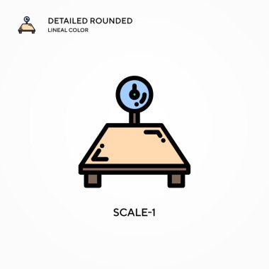 Ölçek-1 vektör simgesi. Modern vektör illüstrasyon kavramları. Düzenlemesi ve kişiselleştirmesi kolay.