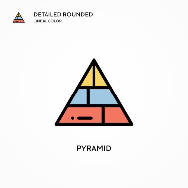 Piramit vektör simgesi. Modern vektör illüstrasyon kavramları. Düzenlemesi ve kişiselleştirmesi kolay.