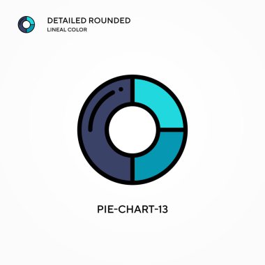 Pie-chart-13 vektör simgesi. Modern vektör illüstrasyon kavramları. Düzenlemesi ve kişiselleştirmesi kolay.