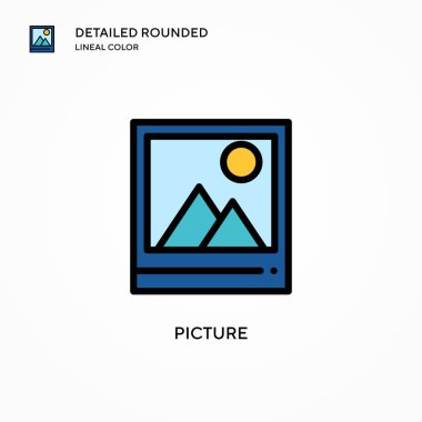 Resim vektör simgesi. Modern vektör illüstrasyon kavramları. Düzenlemesi ve kişiselleştirmesi kolay.