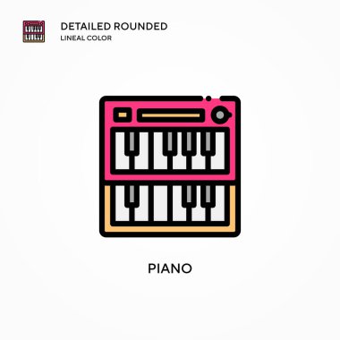 Piyano vektör ikonu. Modern vektör illüstrasyon kavramları. Düzenlemesi ve kişiselleştirmesi kolay.