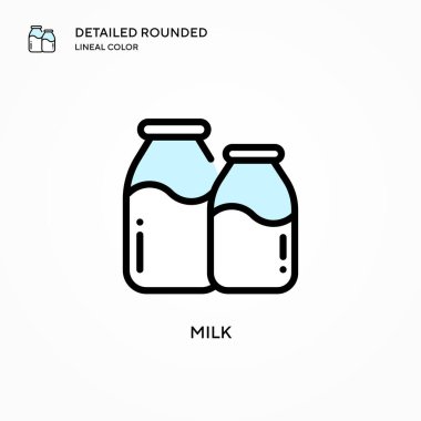 Süt vektörü simgesi. Modern vektör illüstrasyon kavramları. Düzenlemesi ve kişiselleştirmesi kolay.