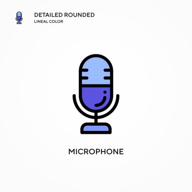 Mikrofon vektör simgesi. Modern vektör illüstrasyon kavramları. Düzenlemesi ve kişiselleştirmesi kolay.