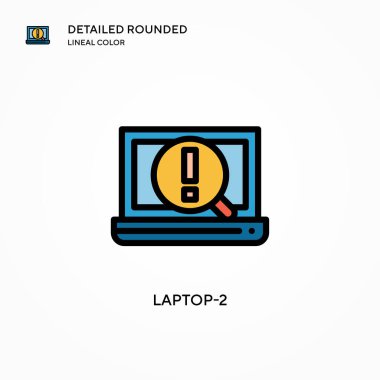 Laptop-2 vektör simgesi. Modern vektör illüstrasyon kavramları. Düzenlemesi ve kişiselleştirmesi kolay.