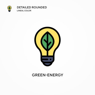 Yeşil enerji vektör simgesi. Modern vektör illüstrasyon kavramları. Düzenlemesi ve kişiselleştirmesi kolay.