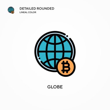 Dünya vektör simgesi. Modern vektör illüstrasyon kavramları. Düzenlemesi ve kişiselleştirmesi kolay.