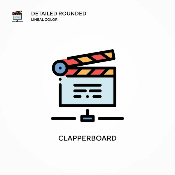 Clapperboard Vector Icon 입니다 일러스트 편집하고 맞춤화하기가 — 스톡 벡터