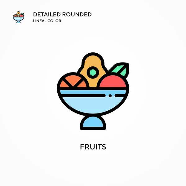 Icono Vector Frutas Conceptos Modernos Ilustración Vectorial Fácil Editar Personalizar — Archivo Imágenes Vectoriales