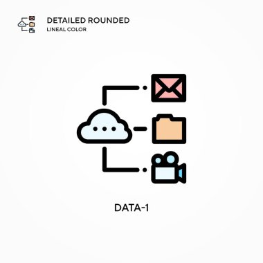 Veri-1 vektör simgesi. Modern vektör illüstrasyon kavramları. Düzenlemesi ve kişiselleştirmesi kolay.