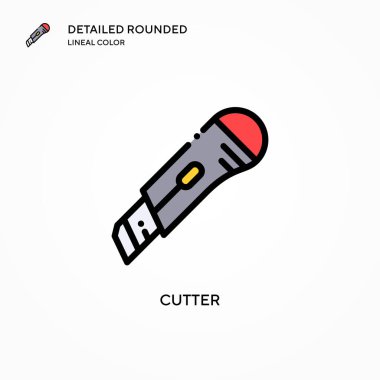Kesici vektör simgesi. Modern vektör illüstrasyon kavramları. Düzenlemesi ve kişiselleştirmesi kolay.