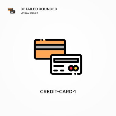 Kredi kartı-1 vektör simgesi. Modern vektör illüstrasyon kavramları. Düzenlemesi ve kişiselleştirmesi kolay.