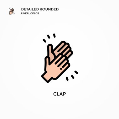 Alkış vektör simgesi. Modern vektör illüstrasyon kavramları. Düzenlemesi ve kişiselleştirmesi kolay.