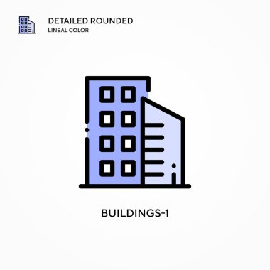 Binalar-1 vektör simgesi. Modern vektör illüstrasyon kavramları. Düzenlemesi ve kişiselleştirmesi kolay.