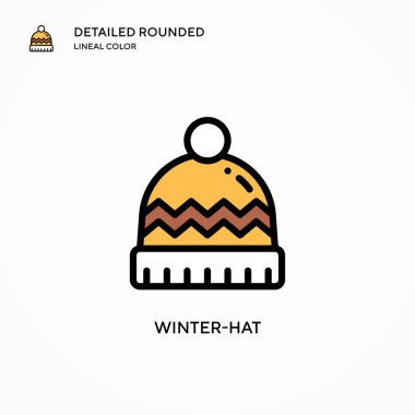 Kış şapkası vektör simgesi. Modern vektör illüstrasyon kavramları. Düzenlemesi ve kişiselleştirmesi kolay.