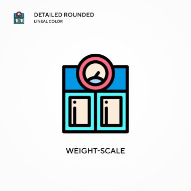 Ağırlık ölçekli vektör simgesi. Modern vektör illüstrasyon kavramları. Düzenlemesi ve kişiselleştirmesi kolay.