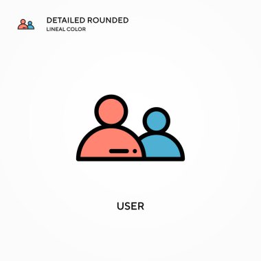 Kullanıcı vektör simgesi. Modern vektör illüstrasyon kavramları. Düzenlemesi ve kişiselleştirmesi kolay.