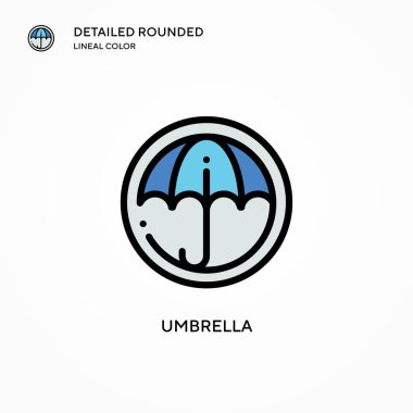 Şemsiye vektör simgesi. Modern vektör illüstrasyon kavramları. Düzenlemesi ve kişiselleştirmesi kolay.