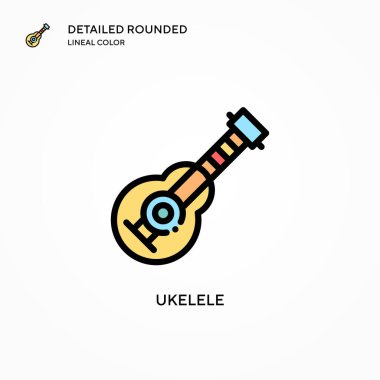 Ukelele vektör simgesi. Modern vektör illüstrasyon kavramları. Düzenlemesi ve kişiselleştirmesi kolay.