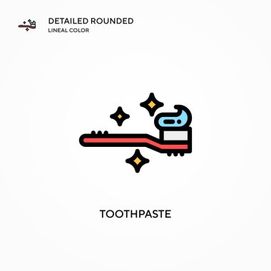 Diş macunu vektör simgesi. Modern vektör illüstrasyon kavramları. Düzenlemesi ve kişiselleştirmesi kolay.