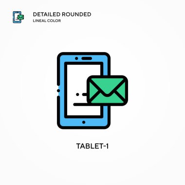 Tablet-1 vektör simgesi. Modern vektör illüstrasyon kavramları. Düzenlemesi ve kişiselleştirmesi kolay.